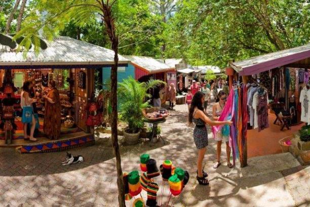 a group of people in a park