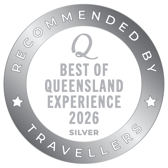 Silver medal with 'Best of Queensland Experience 2026 Silver' text.
