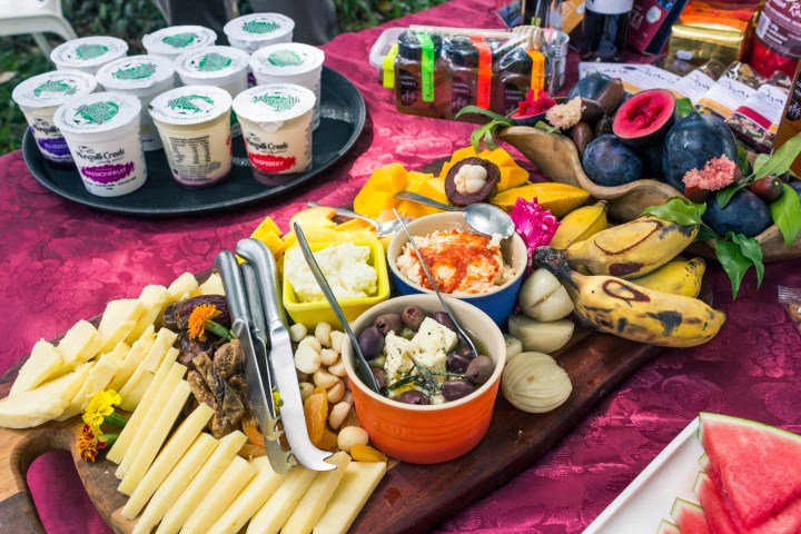 a bunch of food sitting on a table