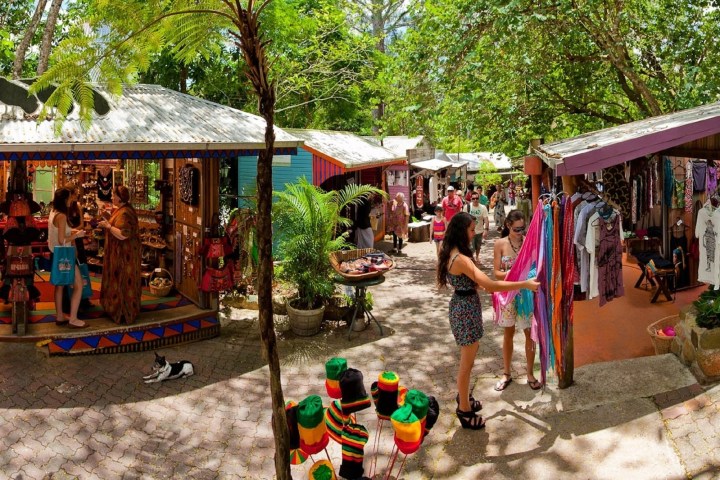 a group of people standing in a garden