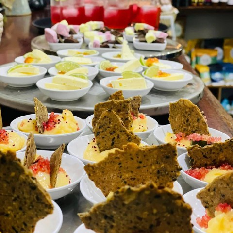 a plate of food on a table
