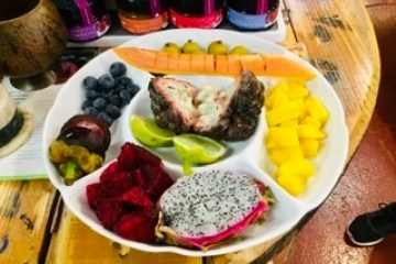 a bowl of food on a table
