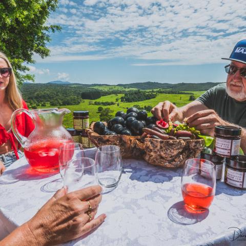 a person holding a hot dog