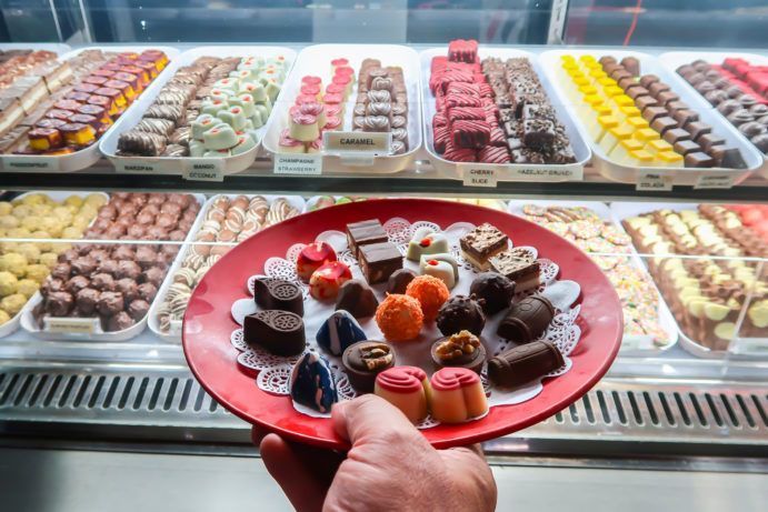 a tray of food on a table