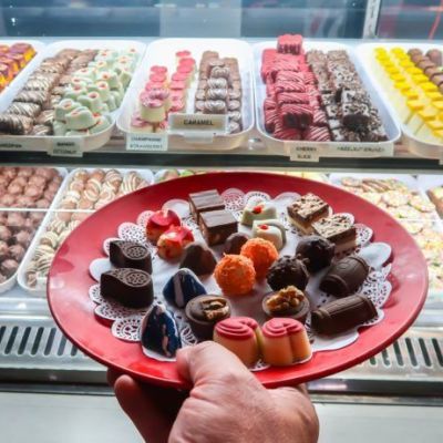 a tray of food on a table